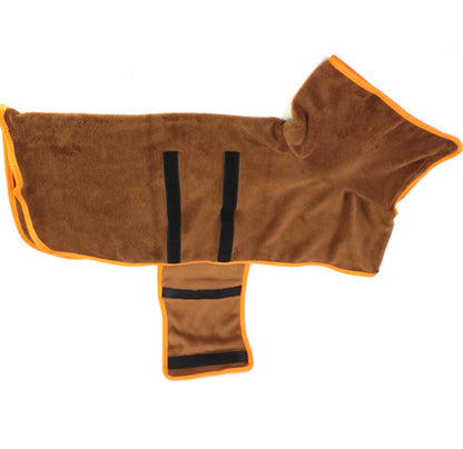 Brown CozyDry Microfiber Pet Bathrobe, an absorbent and quick-dry towel for pets