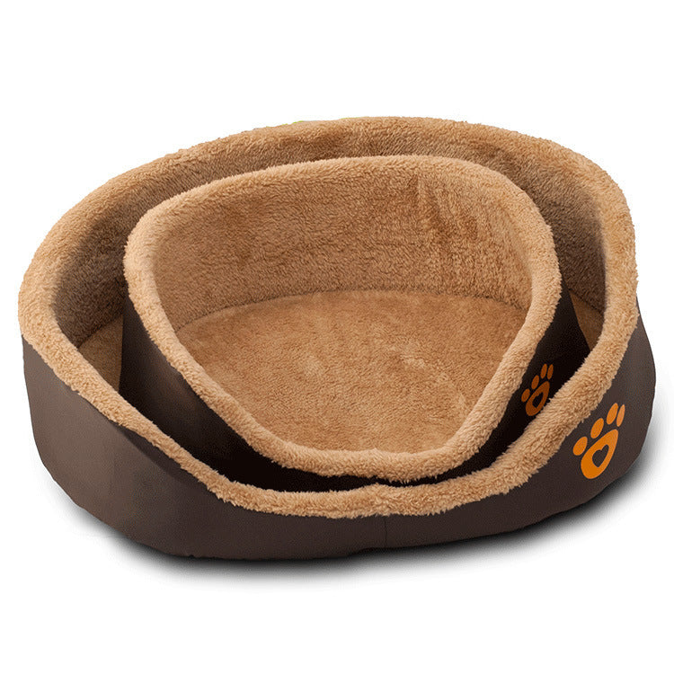 SnuggleSoft Round Wool Pet Bed