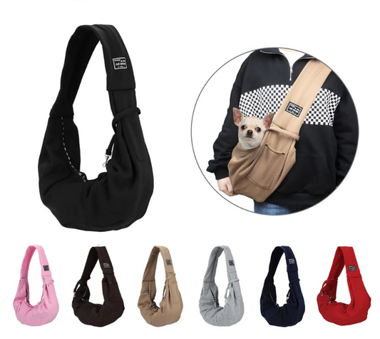 CarryEase Pet Shoulder Bag for small dogs, featuring a spacious design, phone pocket, and stylish, durable materials