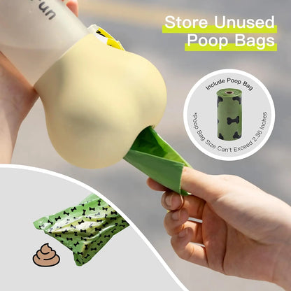 HydroPaws Portable Dog Water Bottle with built-in poop bag storage for convenience.