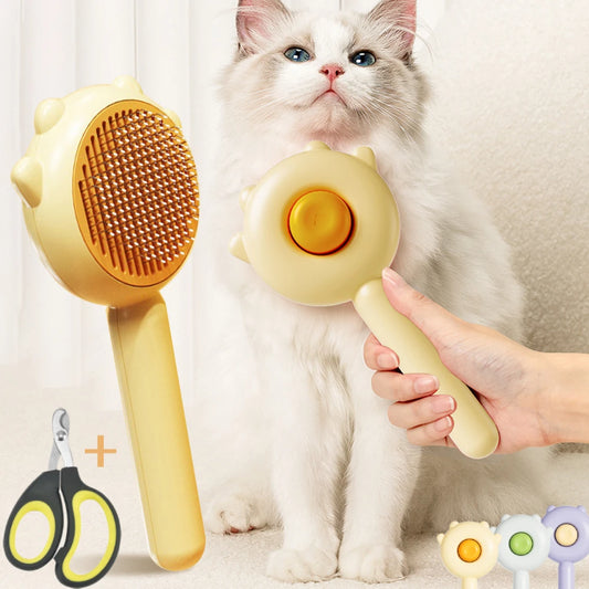 MagicTouch Pet Grooming Brush with Nail Clipper