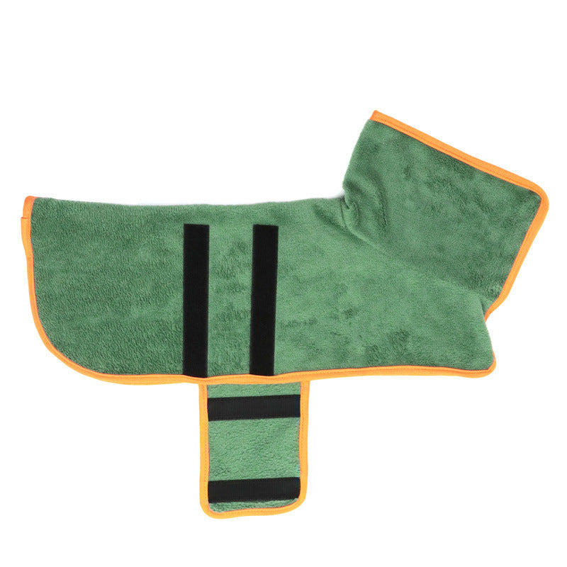 Green CozyDry Microfiber Pet Bathrobe, an absorbent and quick-dry towel for pets